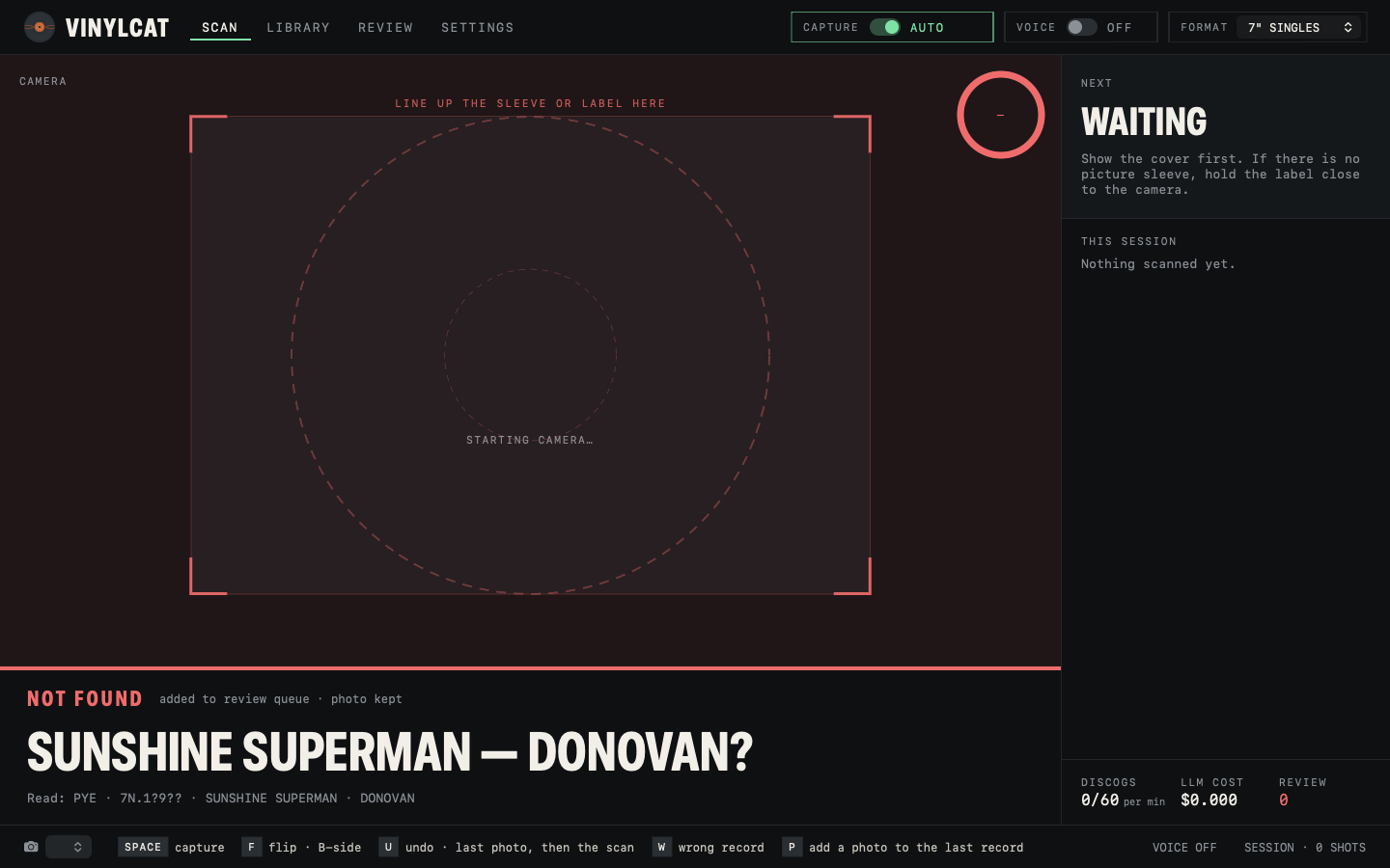 Not found: Sunshine Superman — Donovan? Added to the review queue, photo kept. Read: Pye, 7N.1?9??